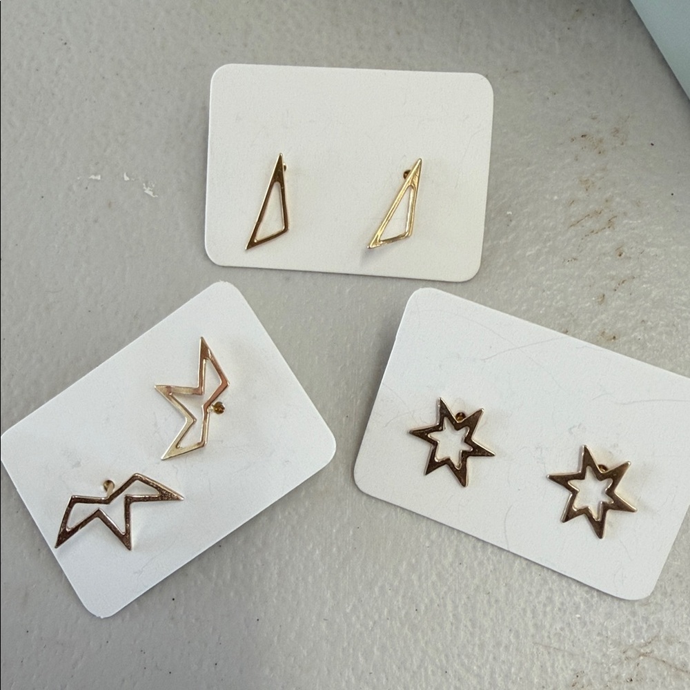 14k gold plated earring set